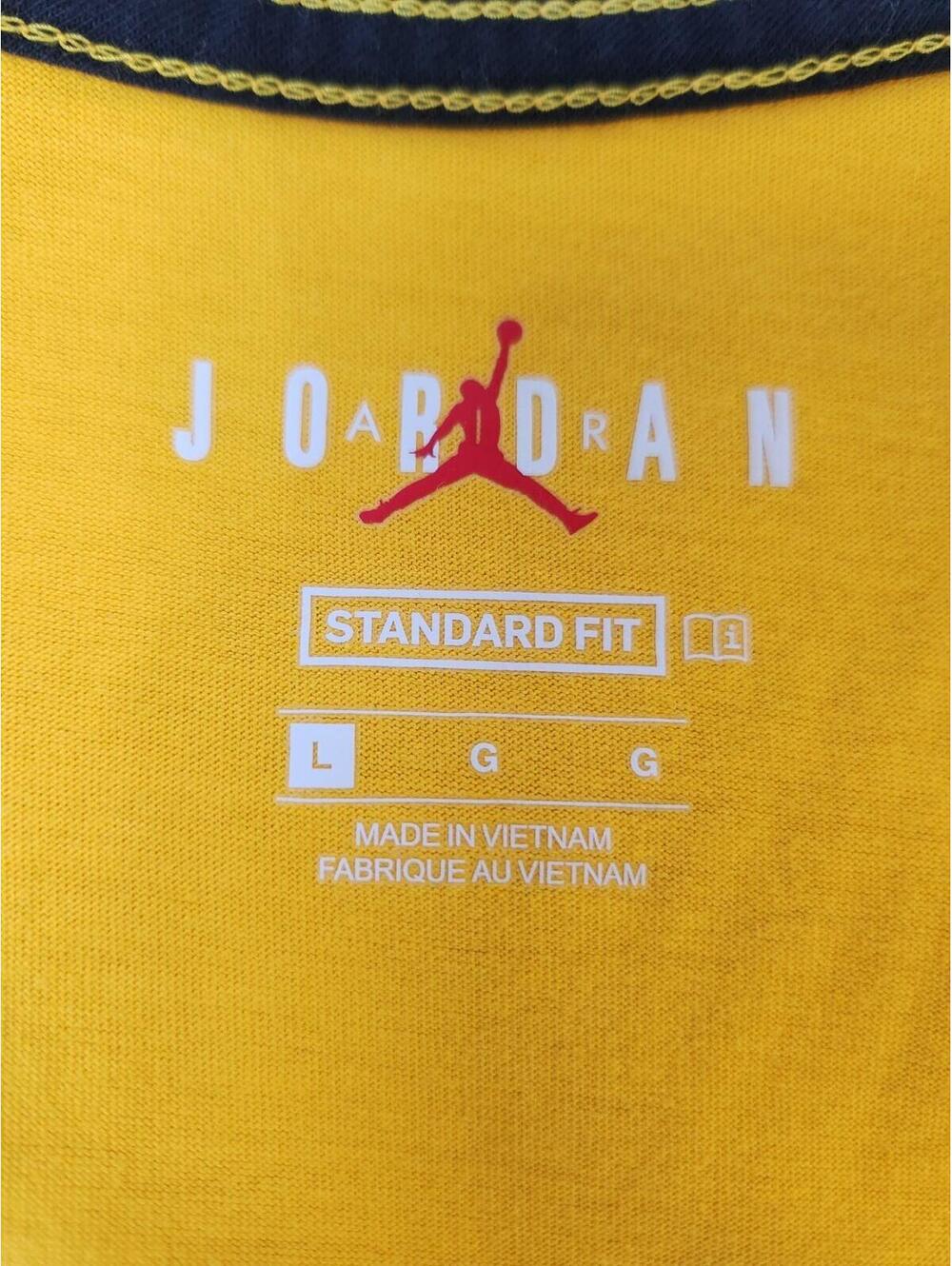 Jordan Jumpman TW 93 Graphic Men's Yellow Crew Neck Short Sleeve T-Shirt Size L - Picture 8 of 10